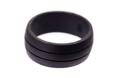 Black Flat Groove Silicone Rings