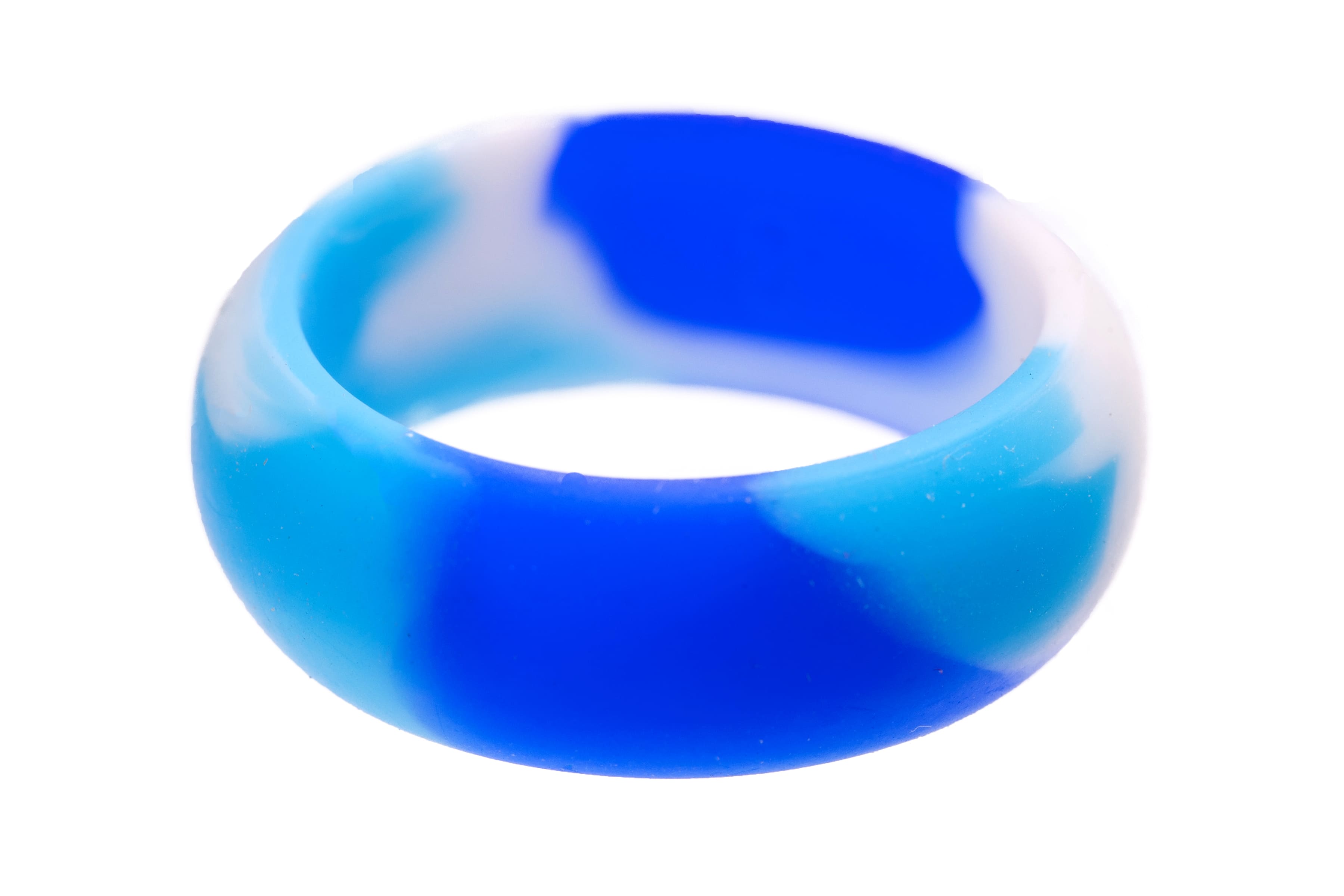 Blue Camo Plain Earthy Silicone Rings