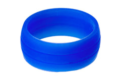 Blue Flat Groove Silicone Rings