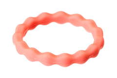 Coral Peach Zig-Zag Silicone Rings