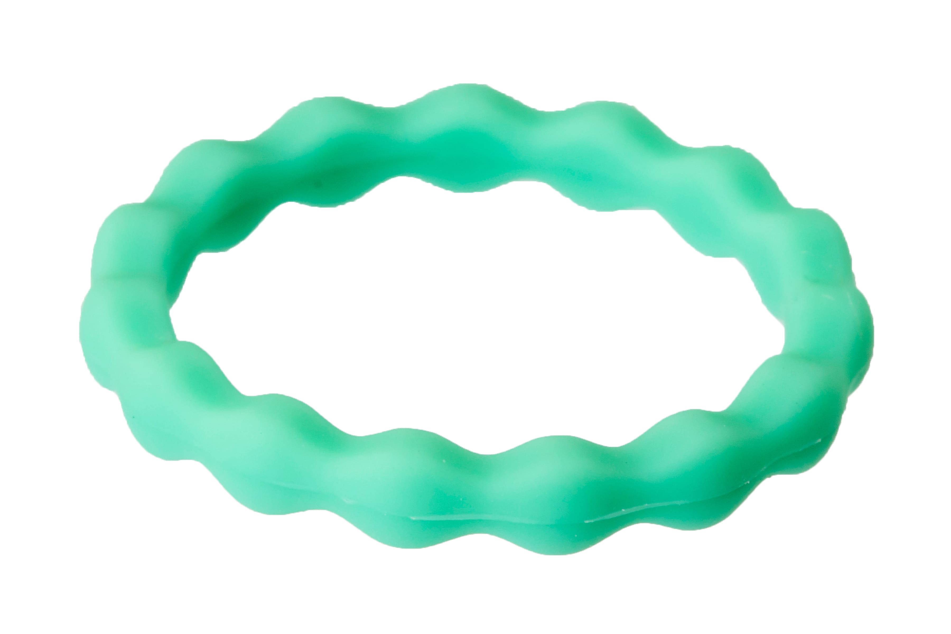 Mint Green Zig-Zag Silicone Rings