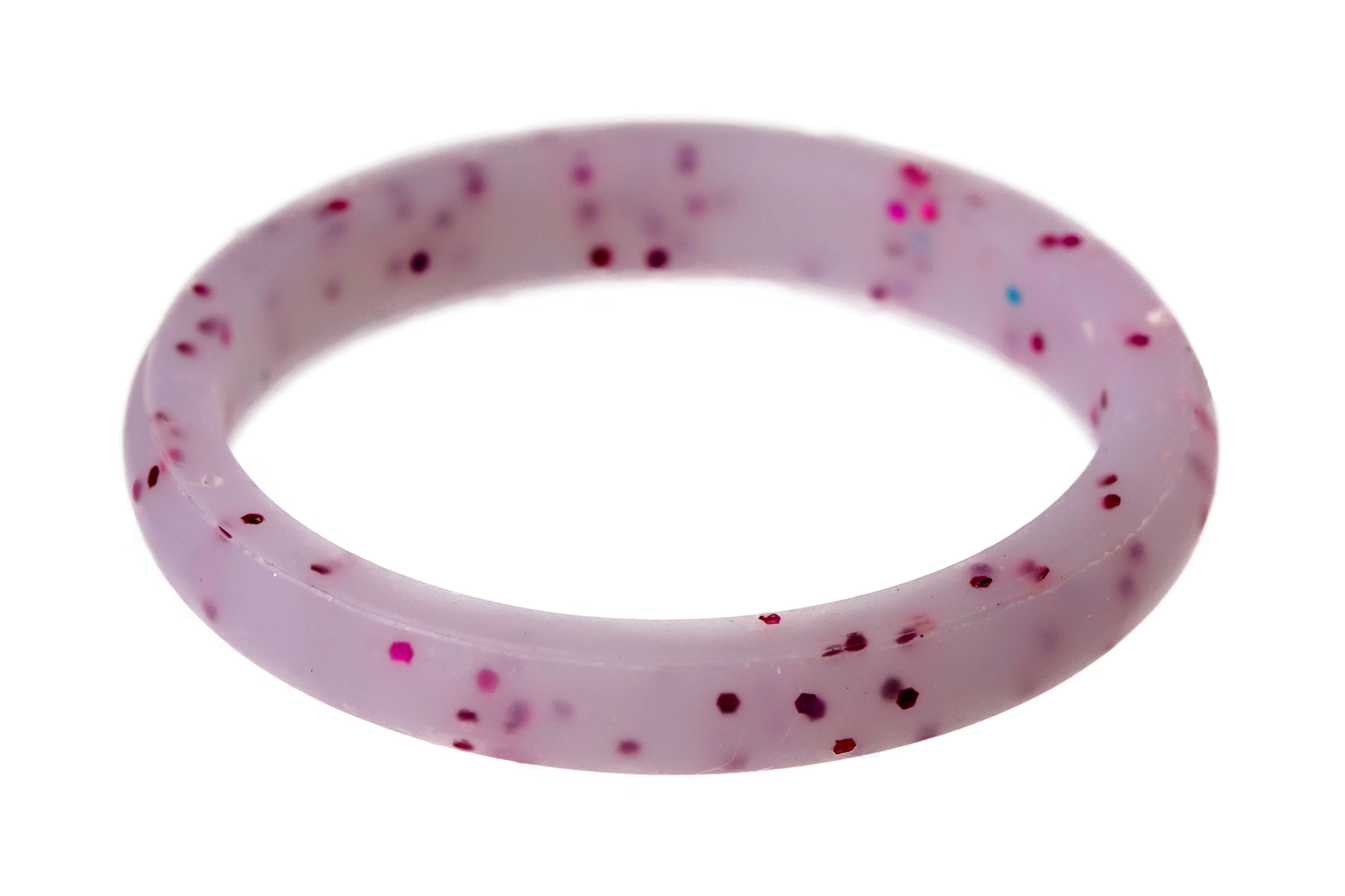 Purple Glitter Thin Glitter Silicone Rings