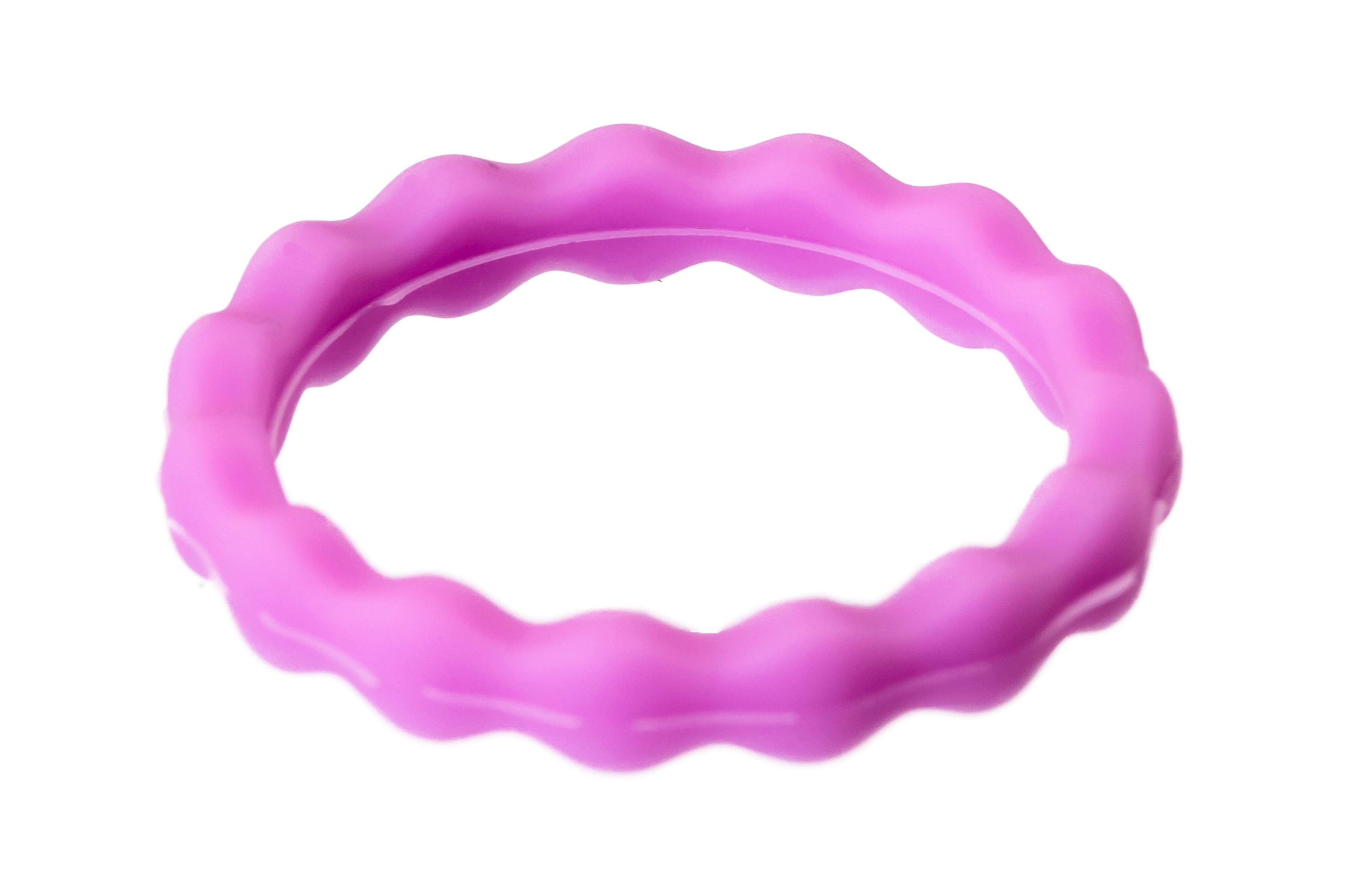 Purple Zig-Zag Silicone Rings