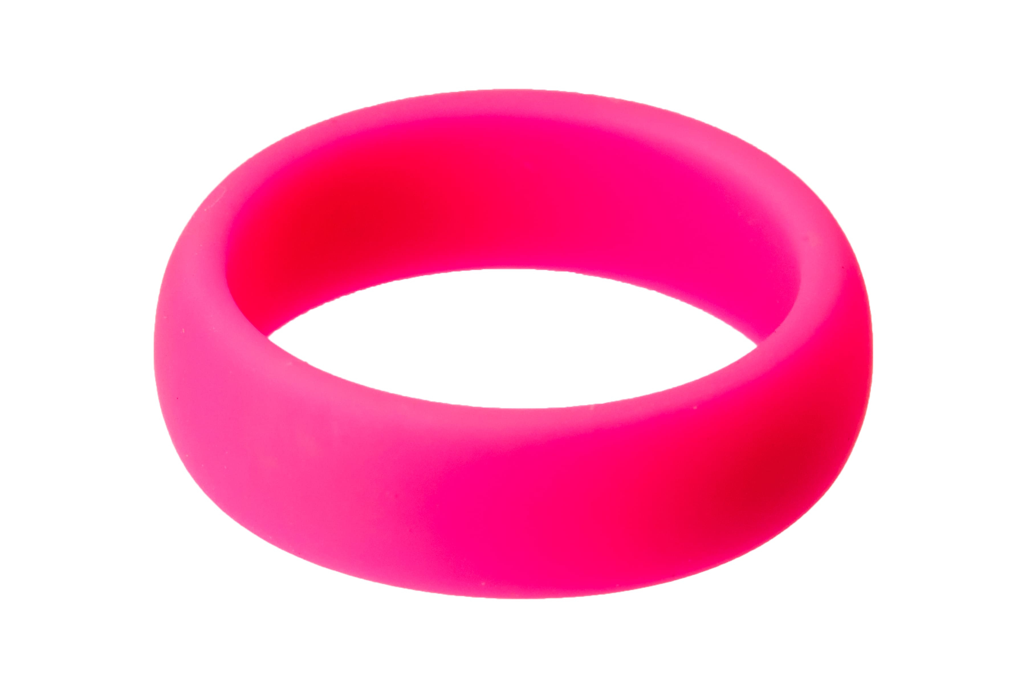 Shocking Pink Medium Colourful Silicone Rings