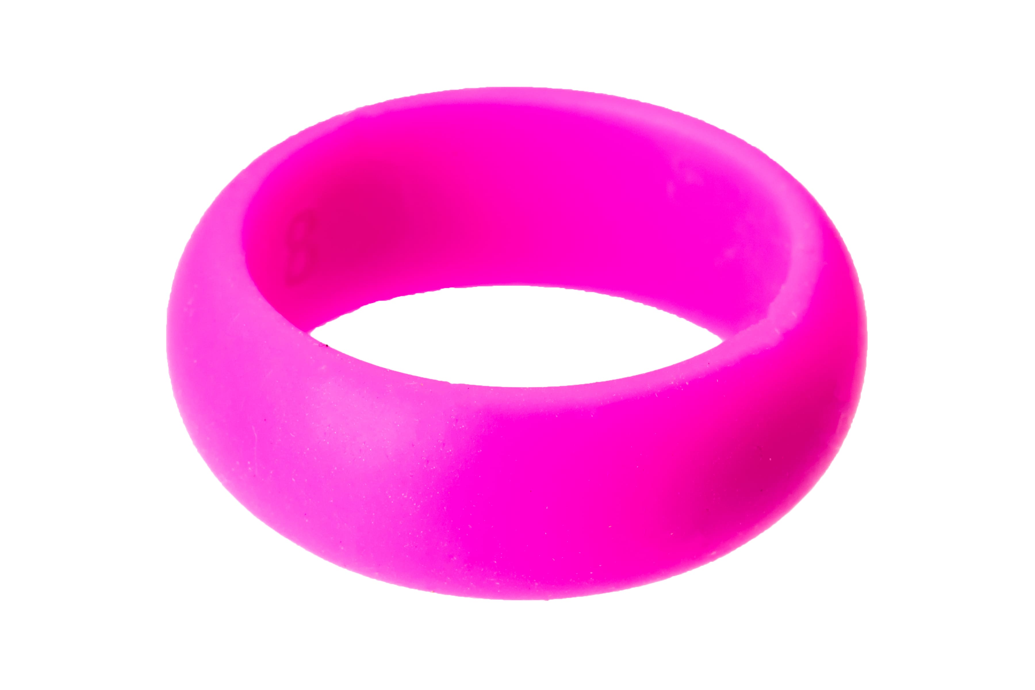 Shocking Pink Plain Colourful Silicone Rings