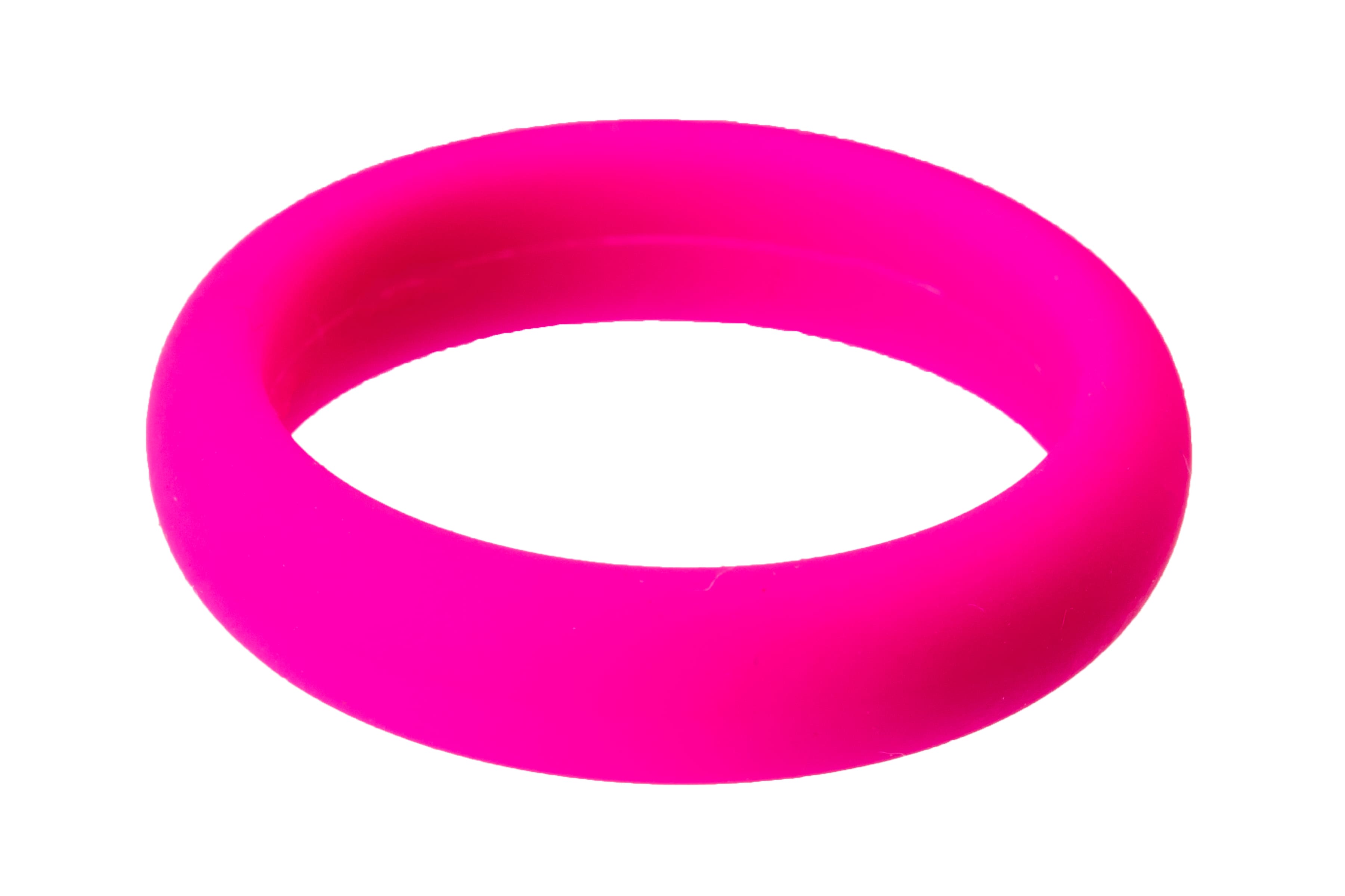 Shocking Pink Roundish Silicone Rings