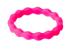 Shocking Pink Zig-Zag Silicone Rings