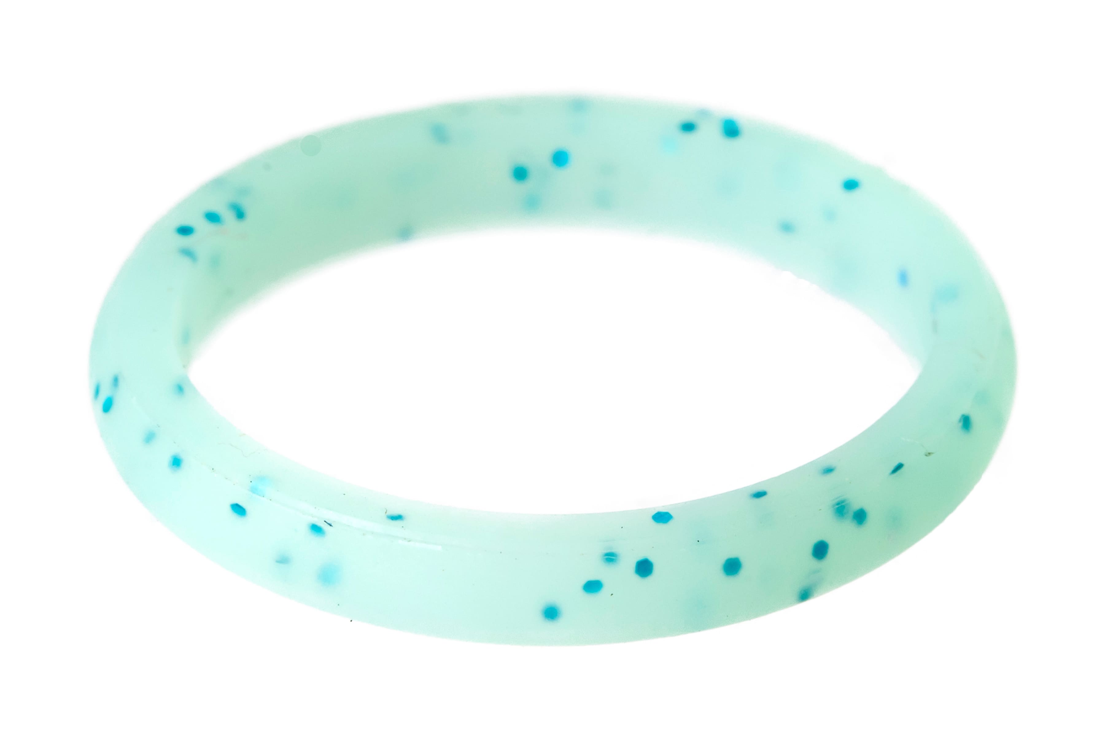 Turquoise Glitter Thin Glitter Silicone Rings