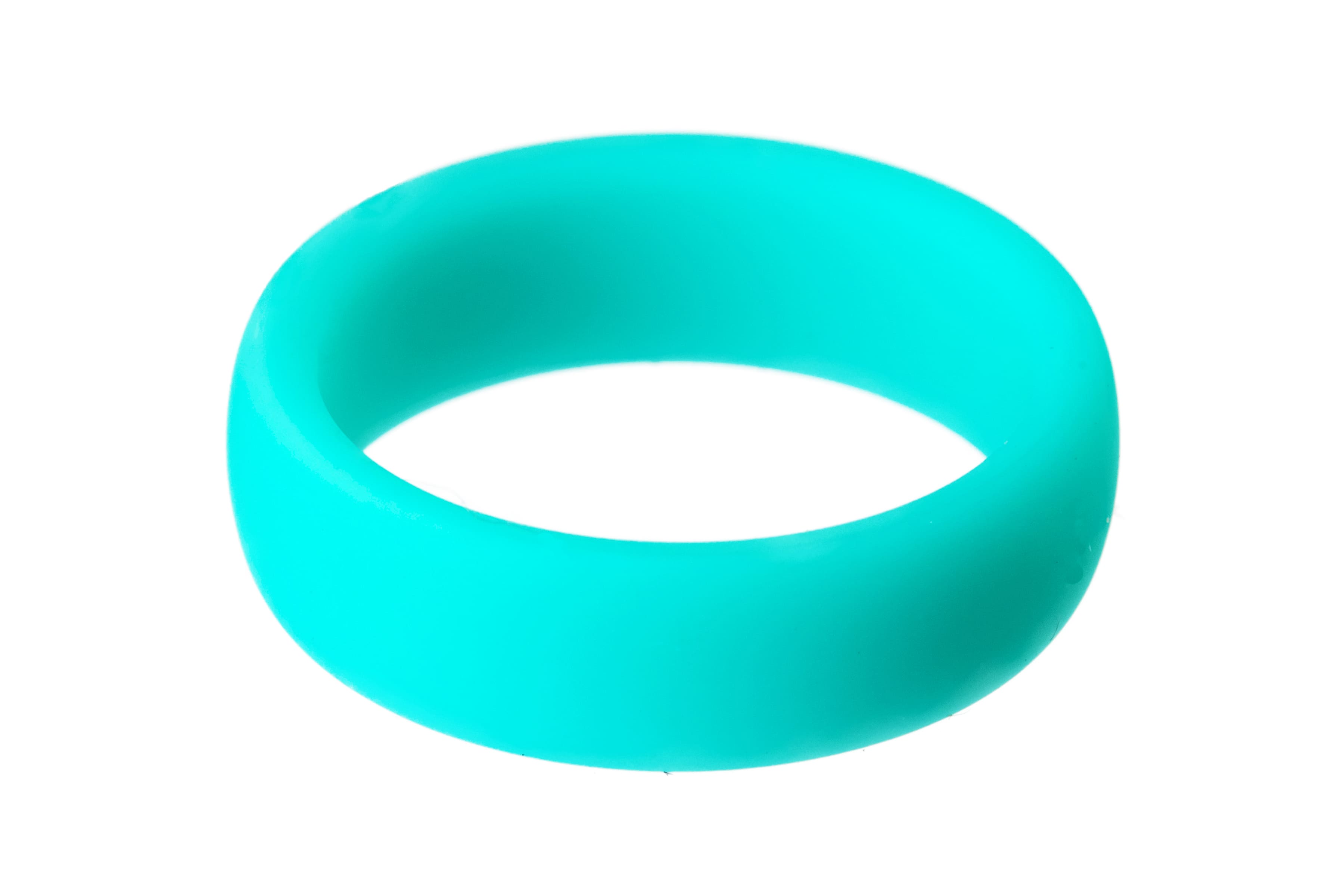 Turquoise Medium Colourful Silicone Rings