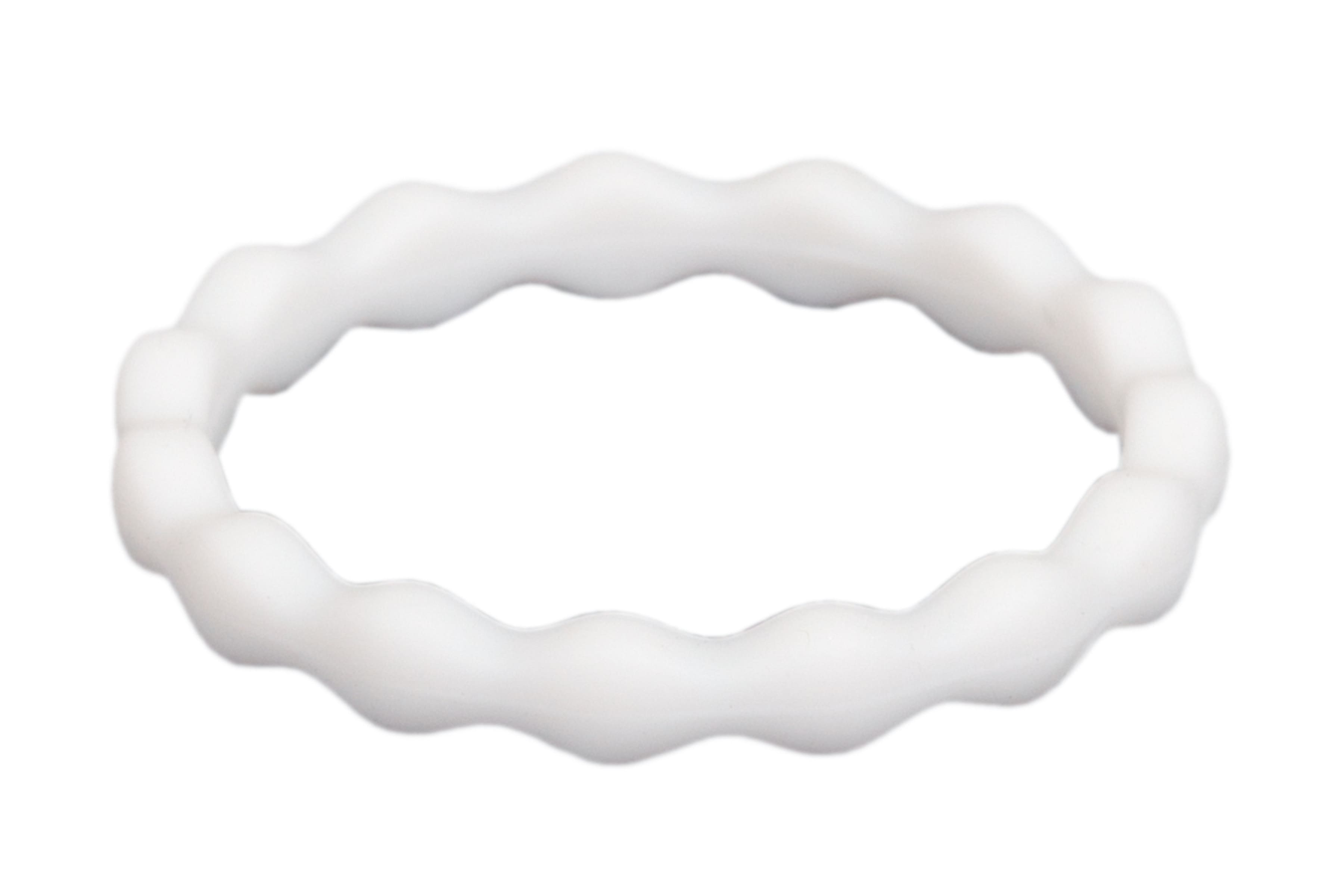 White Zig-Zag Silicone Rings