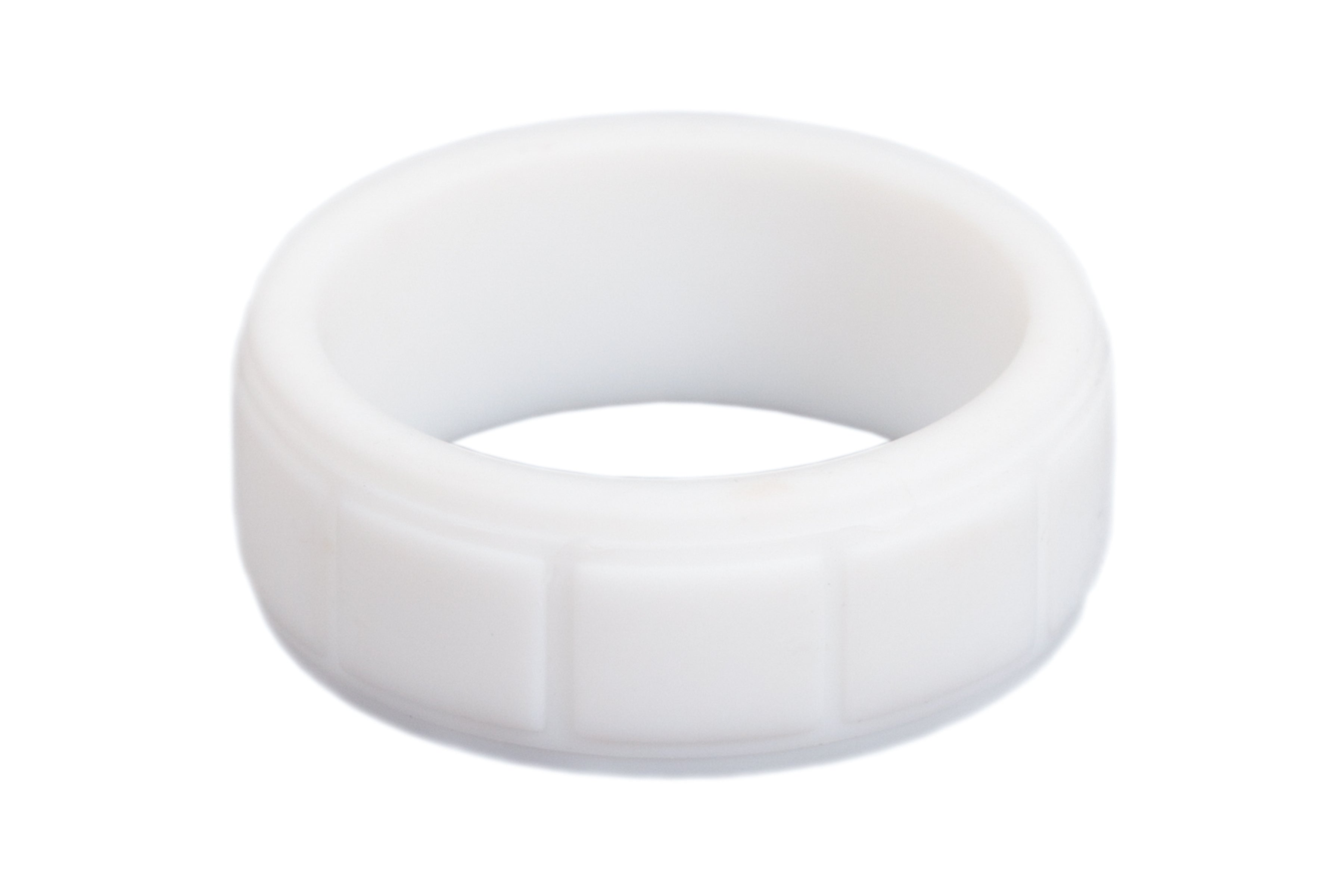 The Silicone Ring Shop Mens White Block silicone Ring