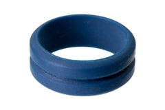Navy V-Groove Silicone Ring