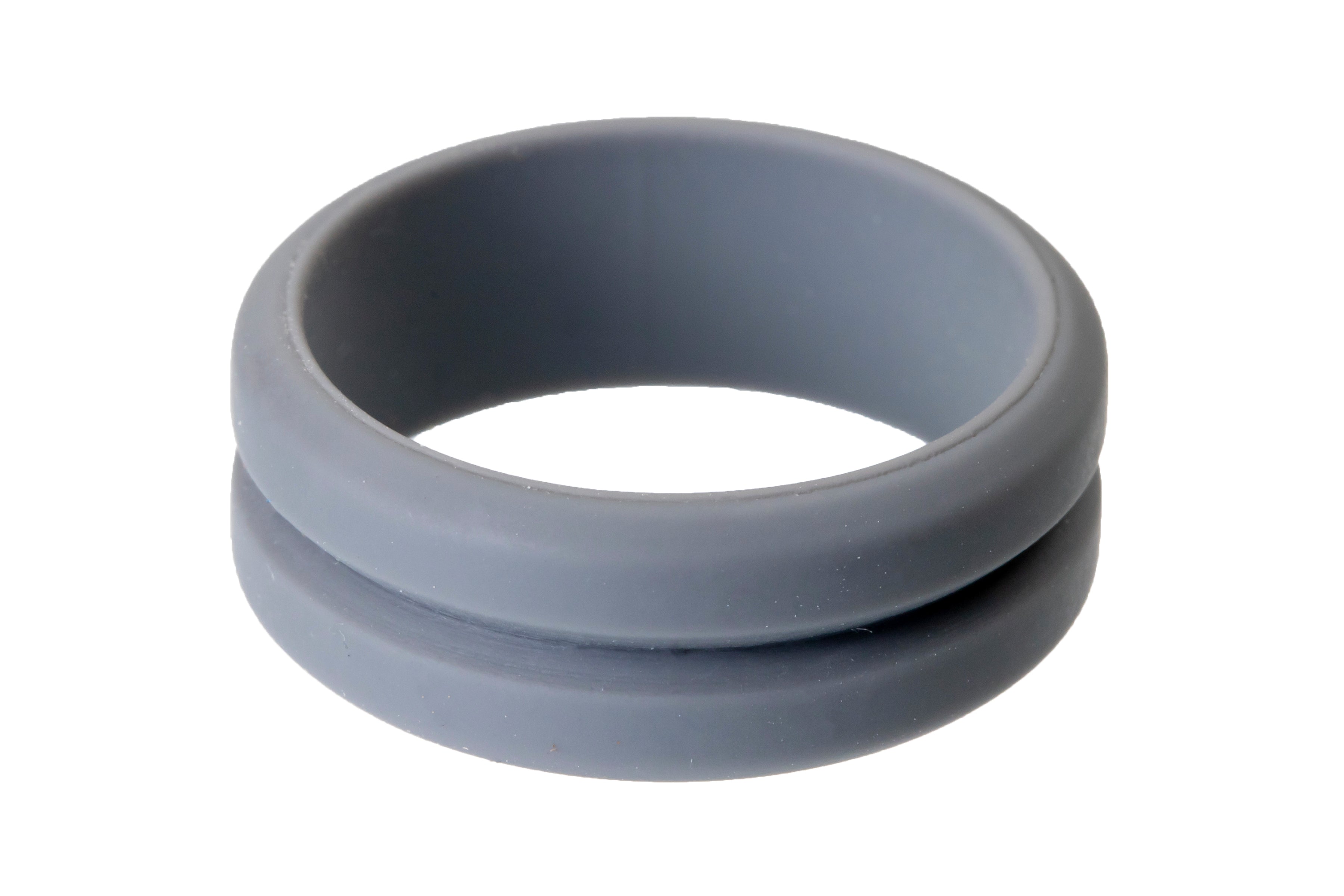 Charcoal V-Groove Silicone Ring