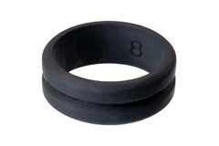 Black V-Groove Silicone Ring