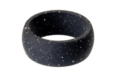 Black With White Sots Speckled Silicone Rings