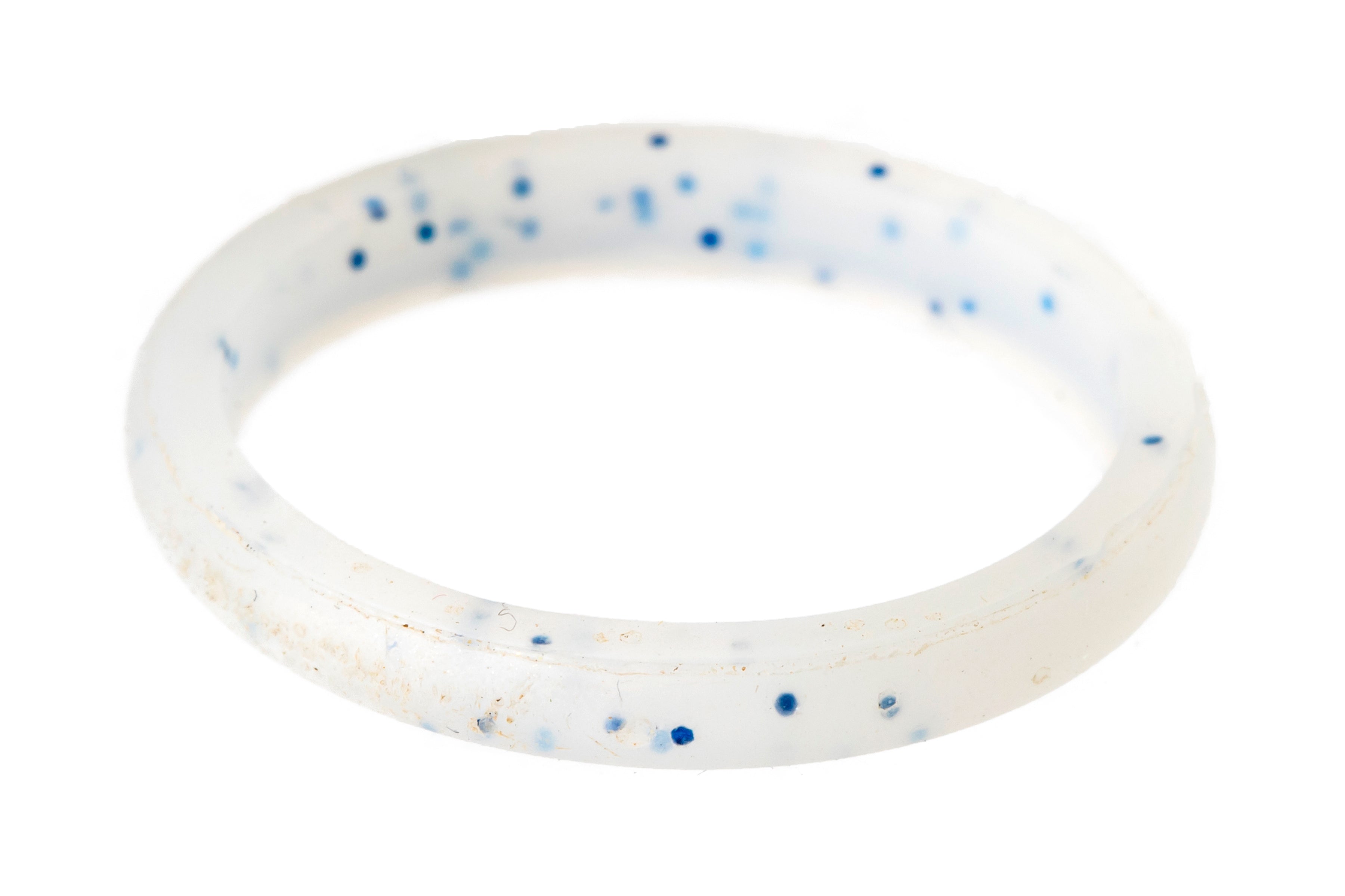 Blue Glitter Thin Silicone Ring