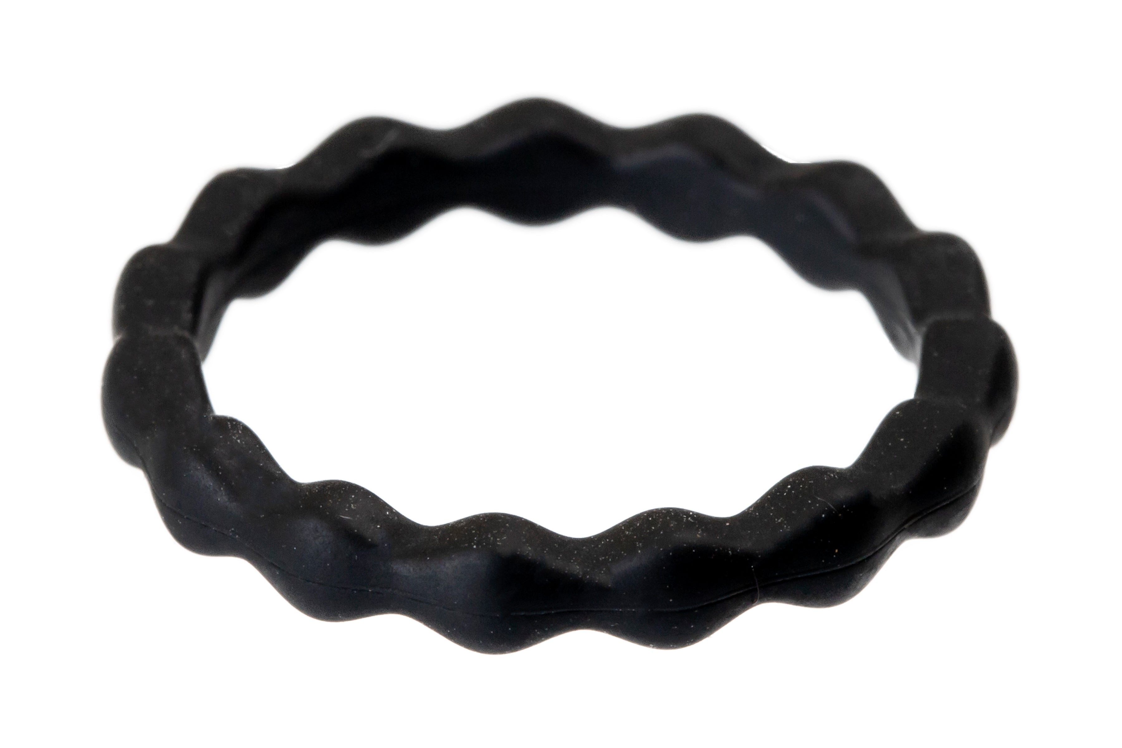 Black Zig-Zag Silicone Ring