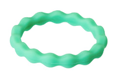 Mint Green Zig-Zag Silicone Ring