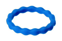 Blue Zig-Zag Silicone Ring