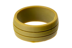 Olive Green Flat Groove Silicone Rings