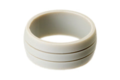 Light Grey Flat Groove Silicone Rings