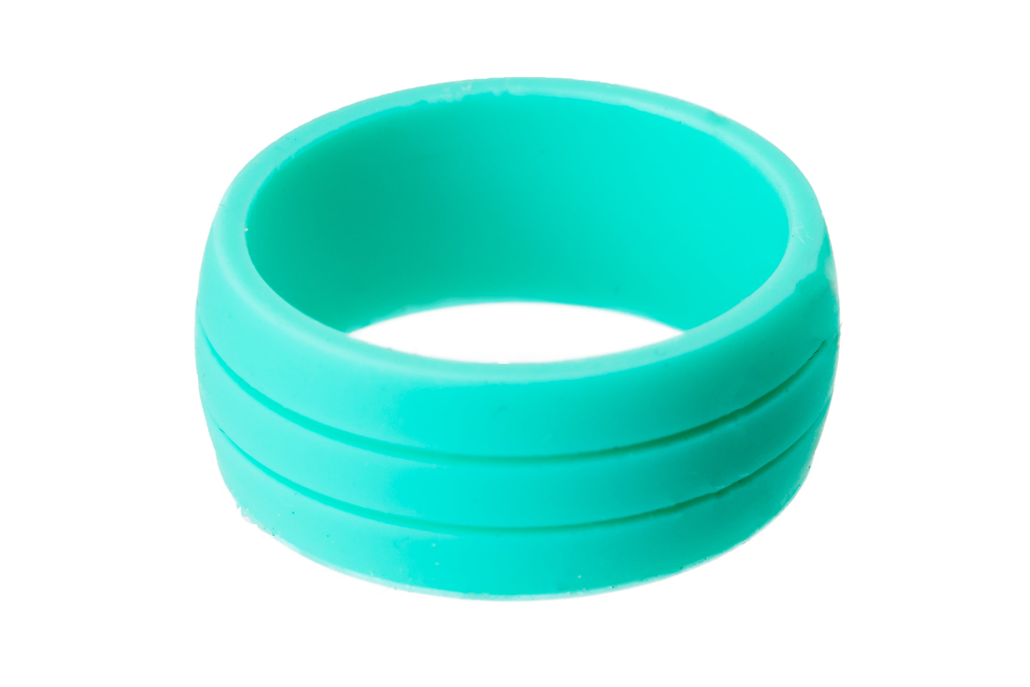 Turquoise Flat Groove Silicone Rings