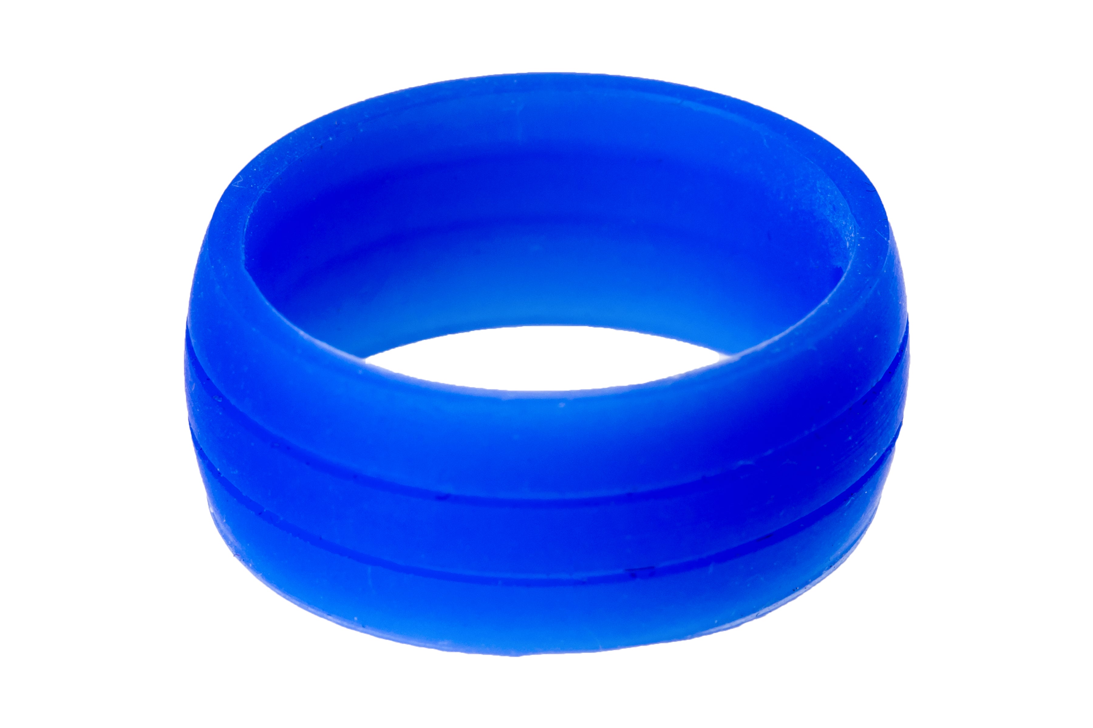 Blue Flat Groove Silicone Rings