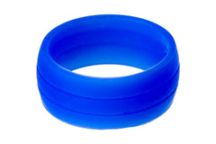 Blue Flat Groove Silicone Rings