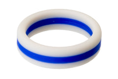 Light Grey With Blue Stripe Silicone Ring