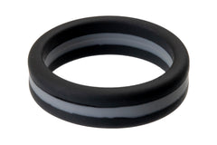Black With Charcoal Stripe Silicone Ring
