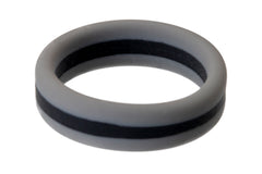 Charcoal With Black Stripe Silicone Ring