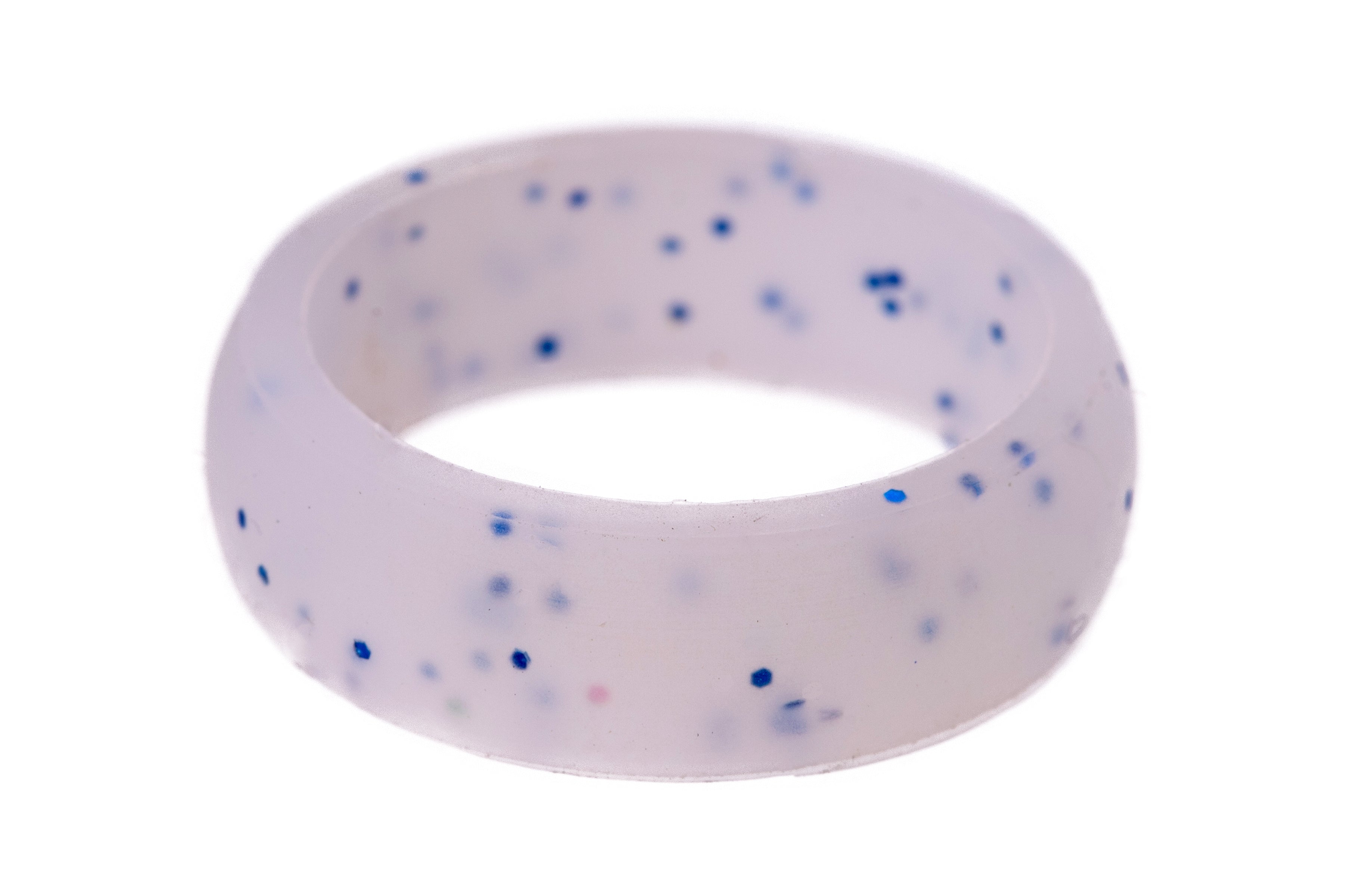 Blue Glitter Medium Silicone Ring