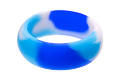 Blue White Camo Plain Earthy Silicone ring